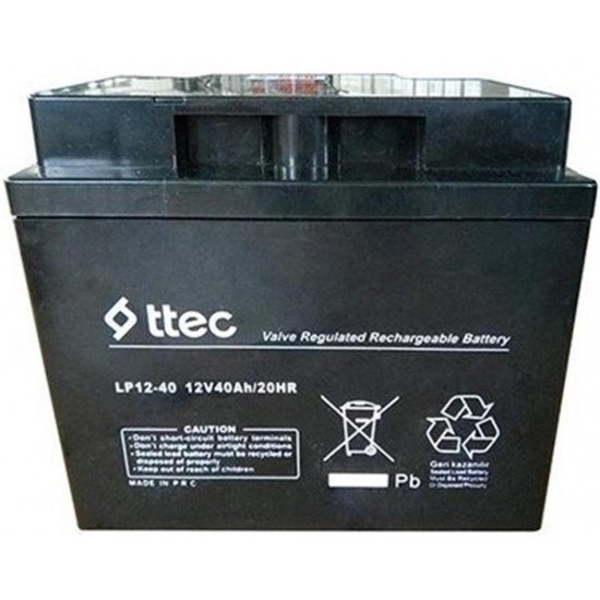 Ttec 12V 40AH Bakımsız Kuru Akü