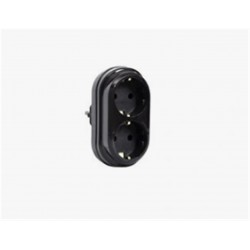 Mutlusan 2Lİ Topraklı Fiş-priz Düz Tip Siyah (001 170 033006 00 11) Standart