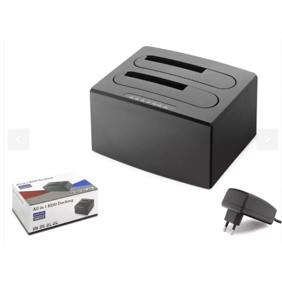 Hadron Hdx1791 All in One HDD Docking USB 3.0 SATA 2.5 & 3.5 HDD SSD Destekli 12V Adaptör Siya