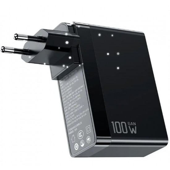 MCDODO CH-8101 Gan Serisi 100W 3 Port Başlıklı1xUsb 2 xType-C Girişli Universal Şarj Adaptörü-Siyah