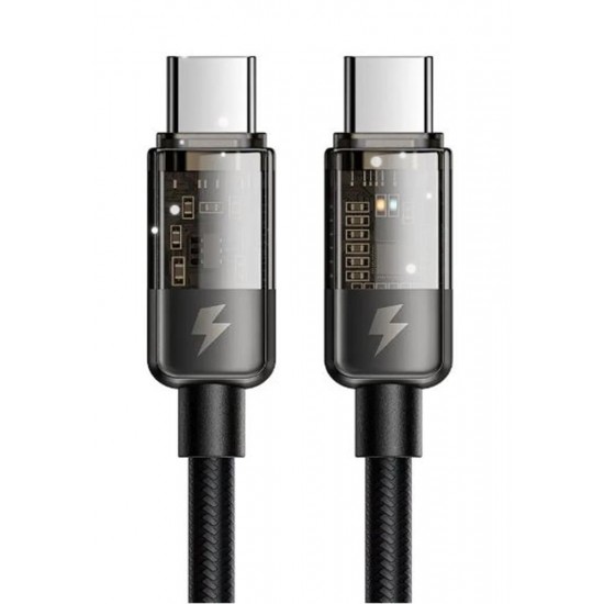 MCDODO CA-2840 Type-C To Type-C 100W Led Işıklı Power Off Hızlı Data Şarj Kablosu 1.2m - Siyah