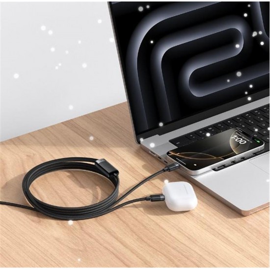 MCDODO CA-7380 | USB-C - Çift USB-C 100W Manyetik Sarılabilir Şarj Kablosu