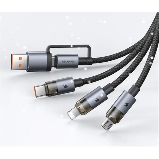 MCDODO CA-7260 6sı 1 Arada 100W Şeffaf Çoklu Kablo 1.2m