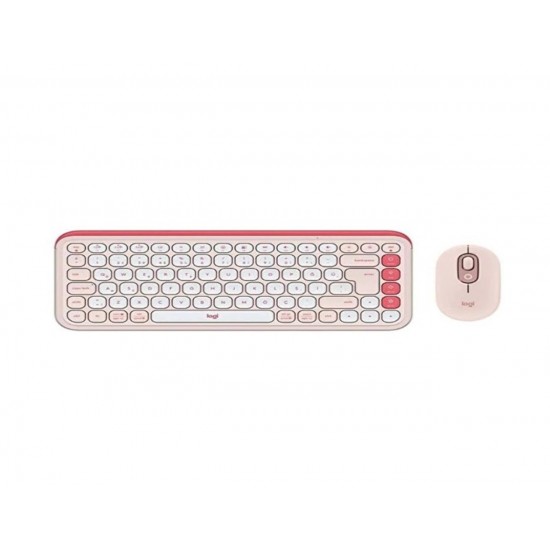 Logitech Pop Icon Combo 920-013077 Pembe Kablosuz Klavye Mouse Seti