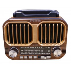 Everton RT-679  Bluetooth-USB-SD-FM Şarjlı Solarlı  Nostaljik Radyo