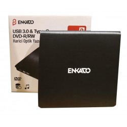 Enkado Ekd-Udvd120 Type-C - USB 3.0 DVD-R-CD-R-RW- Dvd-Rw Ultra Slim Harici Optik Yazıcı Siyah