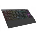 Rampage BERU Siyah 2.4G + BT Wireless RED SWITCH Mekanik Gaming Oyuncu Klavye Slim RGB