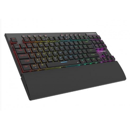Rampage BERU Siyah 2.4G + BT Wireless RED SWITCH Mekanik Gaming Oyuncu Klavye Slim RGB