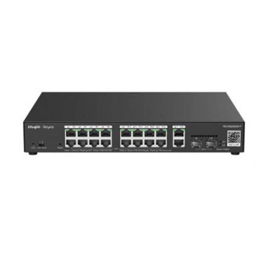 Reyee RG-ES220GS-LP 20 Portlu 10-100-1000 Yönetilebilir 2SFP 2 Gigabit RJ45 Uplink 16Port PoE+(130W)