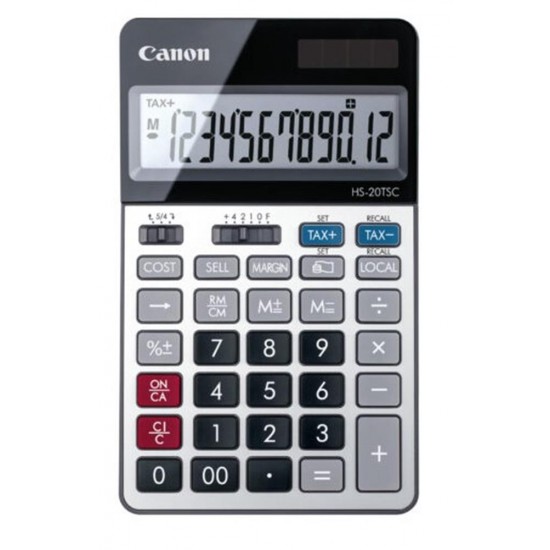 Canon HS-20 TSC 12 Hane Metal Kasa Masa Üstü Hesap Makinesi