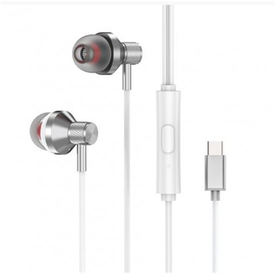 S-link SL-TPK03 TypeC Telefon Uyumlu Metal Beyaz Kulak İçi Mikrofonlu Kulaklık