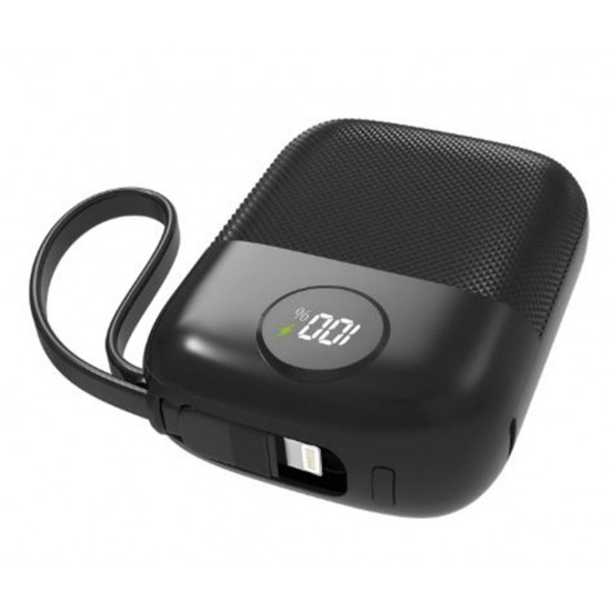 S-link MP110 10000mAh PD22.5W Type-C+Lightning Kablolu Siyah  Pil Şarj Cihazı Powerbank