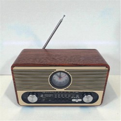 Everton RT-566 Bluetooth-USB-SD-FM Şarjlı  Saatli Nostaljik Radyo