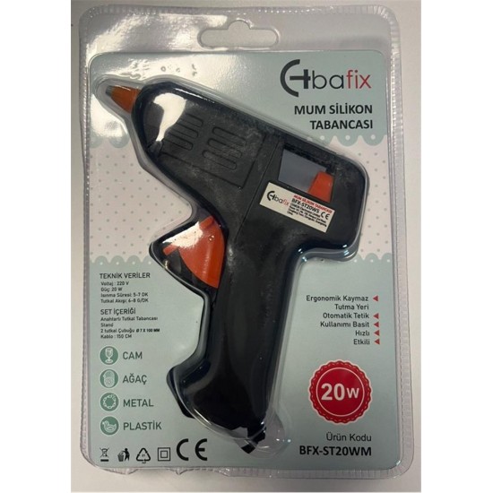 Bafix Mum Silikon Tabancası Siyah 20W