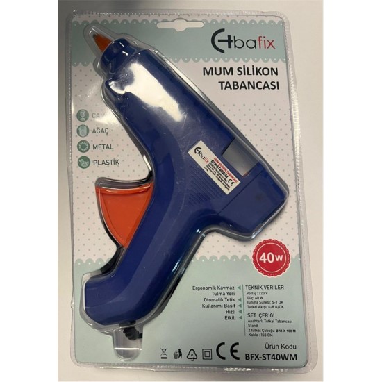 Bafix Mum Silikon Tabancası Mavi 40W