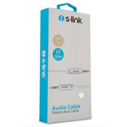 S-link SL-SP70 1m Beyaz 3.5mm Stereo Ses Kablosu