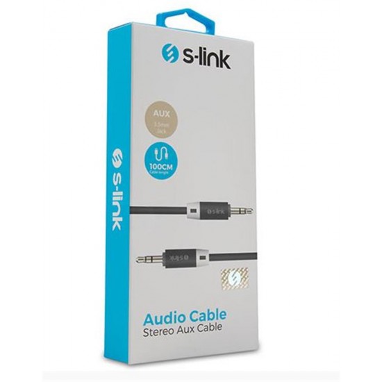 S-link SL-SP70 1m Siyah 3.5mm Stereo Ses Kablosu