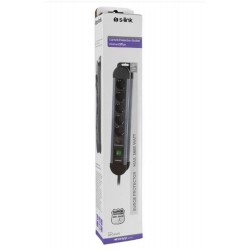 S-link SPGKS05 1.5m 3G1.5mm2 900 Joule 5Li Akım Kor. Gri Priz Çoklayıcı