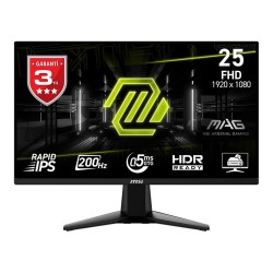 Msi 24.5" Mag 255F E20 1920x1080 Flat Rapid Ips 200Hz 0.5Ms (Gtg) Freesync Premium Gaming Monitor