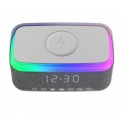 Mikado MD-W8 1200mAh 10W Gri BT,USB,Kablosuz Şarjlı RGB-Gece Lambası Özellikli Alarmlı Saat Speaker