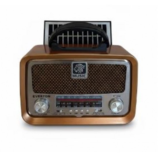 Everton RT-653  Solarlı,Şarjlı Nostaljik Radyo (Bluetooth-USB-SD-FM )