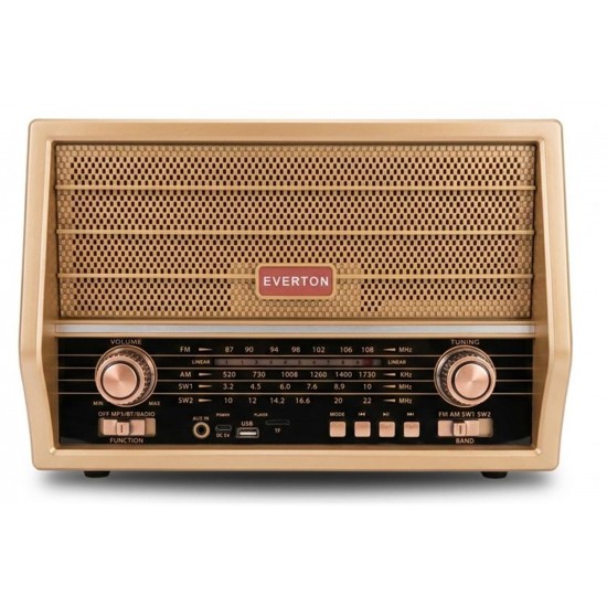 Everton Rt-606 Bluetooth Fm-Usb-Tf-Aux Şarjlı Nostaljik Radyo