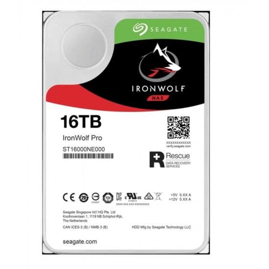 Seagate 16TB IronWolf ST16000NE000 SATA 3.0 7200 RPM 3.5 Nas Harddisk