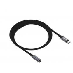 S-link Armor FC-01 15cm Type-C to F AUX Örgülü Metal Başlıklı Siyah Ses Kablosu