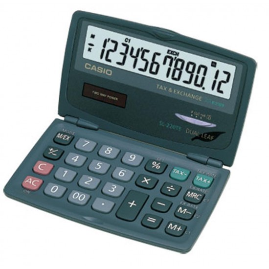 Casio SL-220TE 12 Hane Cep Tipi Kapaklı Hesap Makinesi