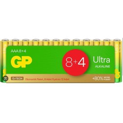 GP G-Tech LR03 AAA Boy Ultra Alkalin İnce Kalem Pil 12'li Paket GP24AU-VS12