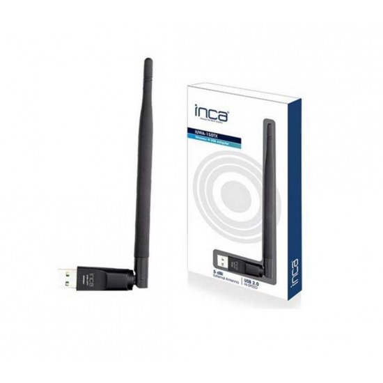 Inca IUWA-150tx 150mbps 5DBİ Anten Mini Wireless Adaptör Inca IUWA-150tx 150mbps 5DBİ Anten Mini Wireless Adaptör