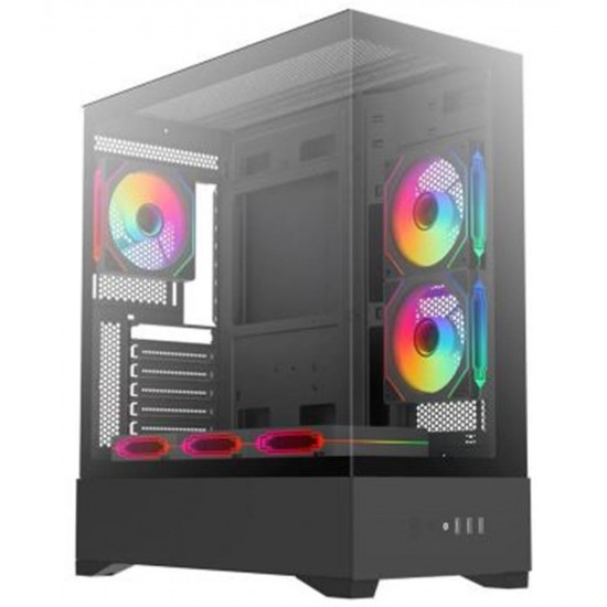 Dark Diamond PRO 4x12cm Fan, 1x USB3.0, 2x USB2.0 Full Akvaryum Oyuncu Kasası (Psu yok)