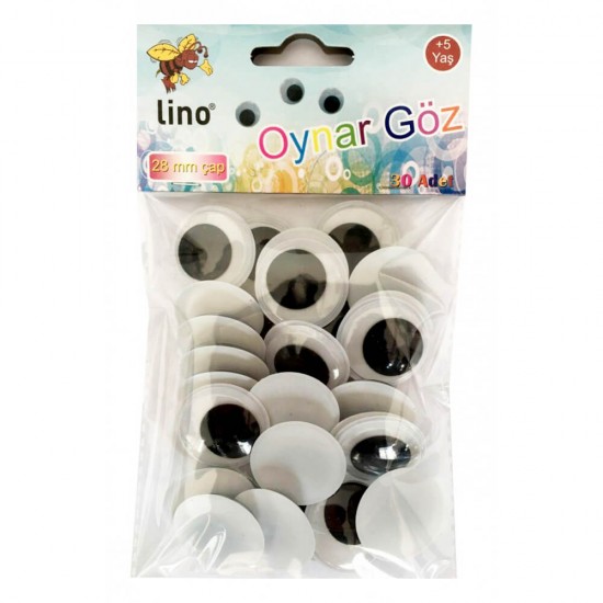 LİNO RBZ-028 OYNAR GÖZ 28MM 30LU PK