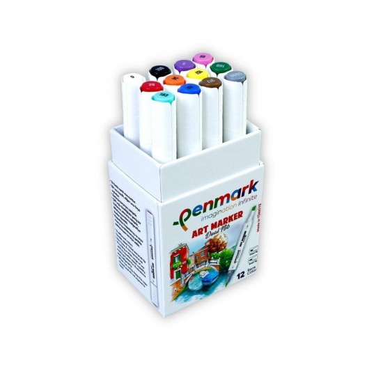 PENMARK HS-9000-12 MARKÖR ART BRUSH KALEM 12Lİ