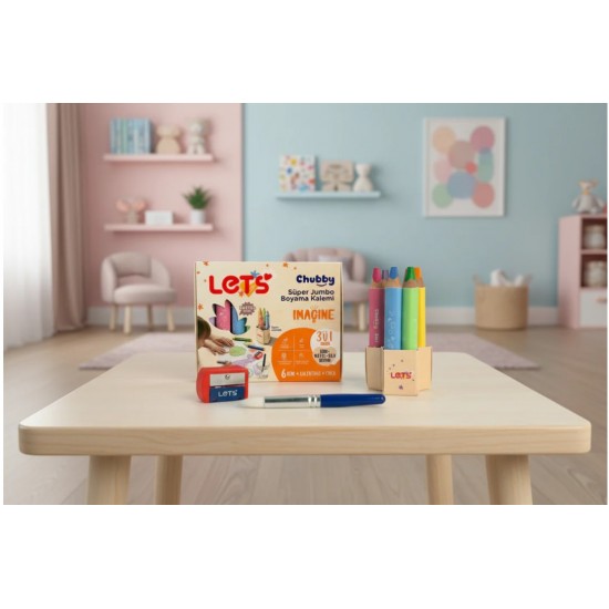 LETS L04007 BOYA KALEMİ 6 RENK PASTEL CHUUBY 10ML 3İN+KALEMTIRAŞ