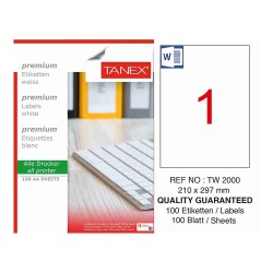 TANEX TW-2000 LAZER ETİKET 210X297MM