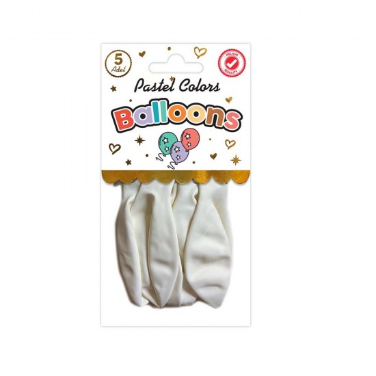SÜSCÜ BALON 10LU PK PASTEL BEYAZ