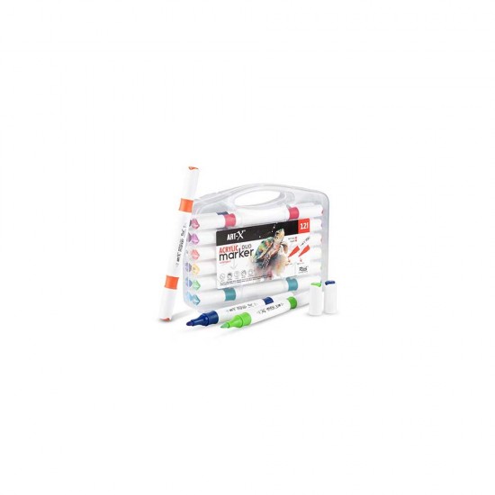 RİCH KLM-18057 ART-X ACRYLİC-DUO MARKÖR BOYA KALEMİ 12Lİ SET