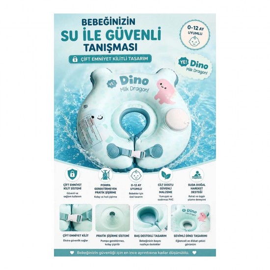 TOYFLYER POMPALI ŞİŞME BOYUN SİMİDİ DİNO NR014