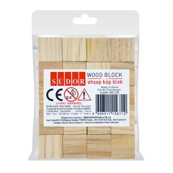 SÜDOR BS125 AHŞAP KÜP BLOK 20Lİ NATUREL