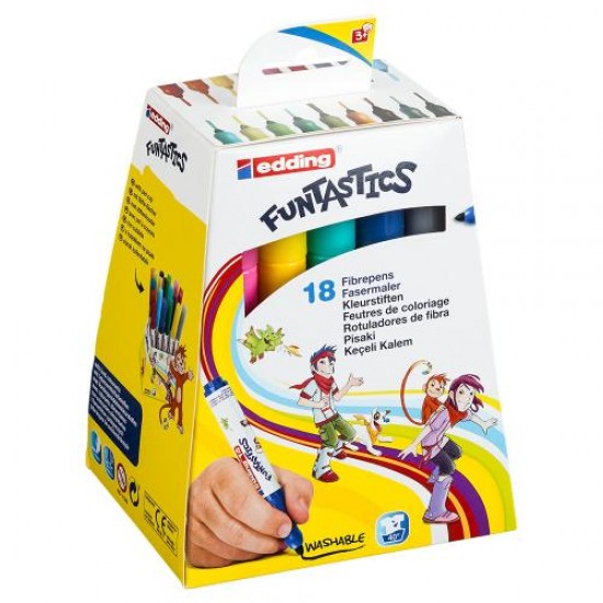 EDDİNG 14K1899 FUNTASTİCS KEÇE UÇLU KALEM KALIN 18Lİ KT