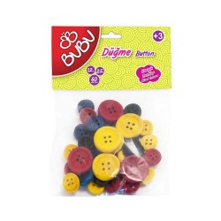 BU-BU HS0007 RENKLİ DÜĞME 1.2CM -2.5CM 60LI PK