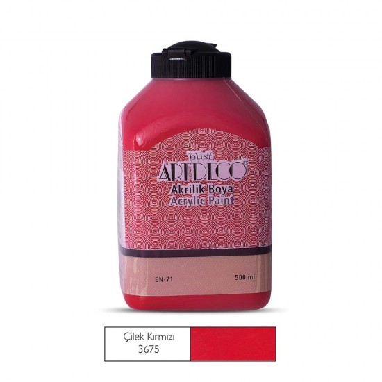 ARTDECO 070L-3675 AKRİLİK BOYA 500ML ÇİLEK KIRMIZI