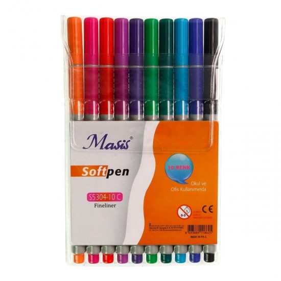 MASİS S5304-10C SOFTPEN FİNELİNER 10LU KT