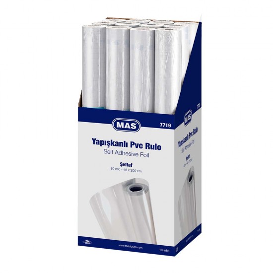 MAS 7719 YAPIŞKANLI PVC RULO 45X200CM ŞEFFAF