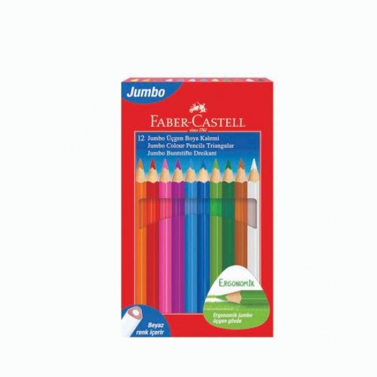 FABER BOYA KALEMİ JUMBO T.B.ÜÇGEN 12Lİ BEYAZ 116616