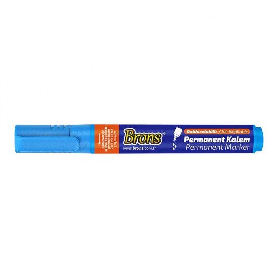 BRONS BR-9721 PERMANENT MARKÖR KALEM KESİK UÇ MAVİ