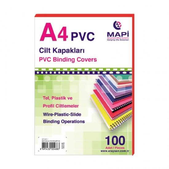 MAPİ 204 02 03 A4 CİLT KAPAĞI 160MİC KIRMIZI