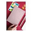 VJ 2072 SRT KPK VELVET DEF A5 160YP 100GR IVORY ÇİZGİLİ PEMBE