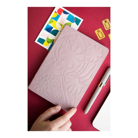 VJ 2072 SRT KPK VELVET DEF A5 160YP 100GR IVORY ÇİZGİLİ PEMBE
